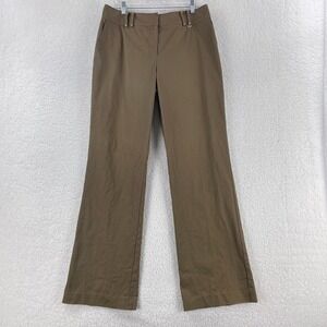 St. John Sport Brown Wide Leg Chino Pants Womens High-Rise Casual Size 12